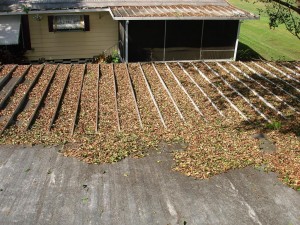 Roof Debris Removal on a Mobile Home