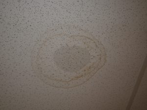 Roof Leaking? This spot on the ceiling tells a tale that this roof leak didn't just start yesterday.